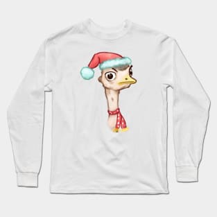 Cute Ostrich Drawing Long Sleeve T-Shirt